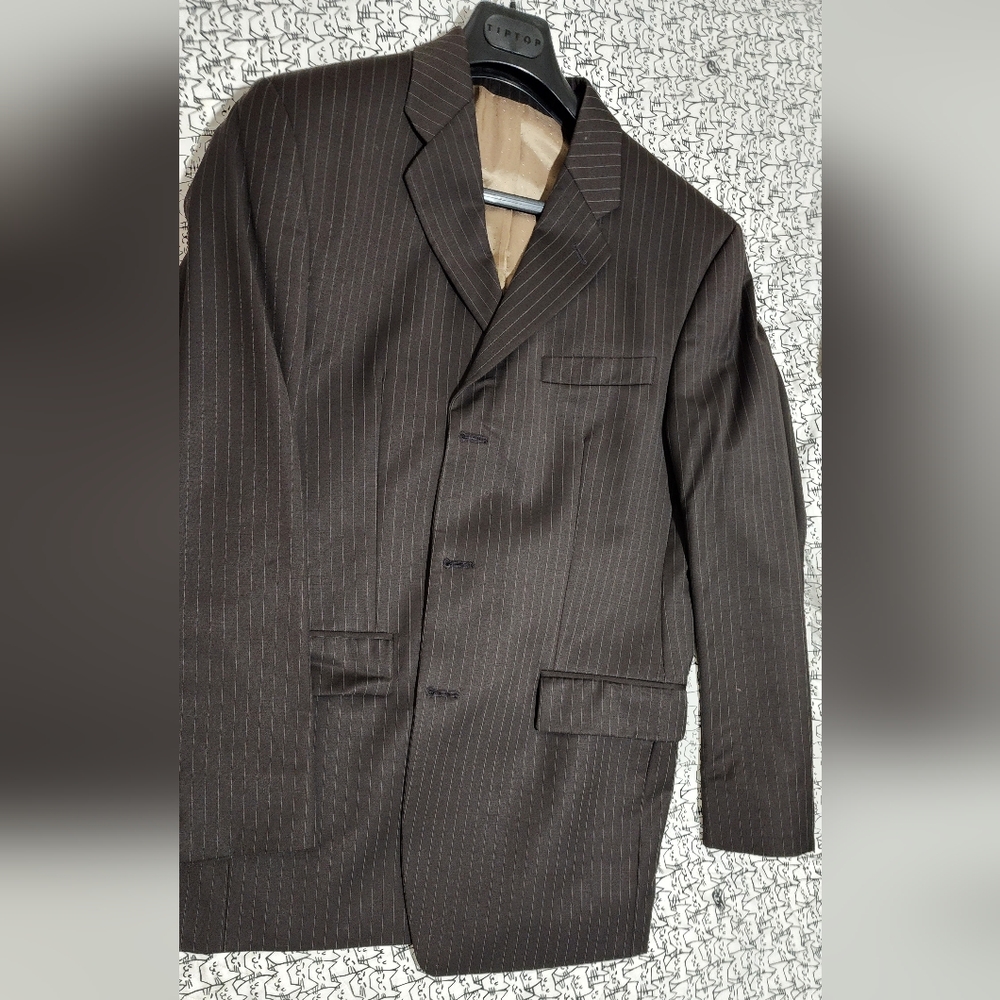 Suit - Calvin Klein Chocolate Pinstripe